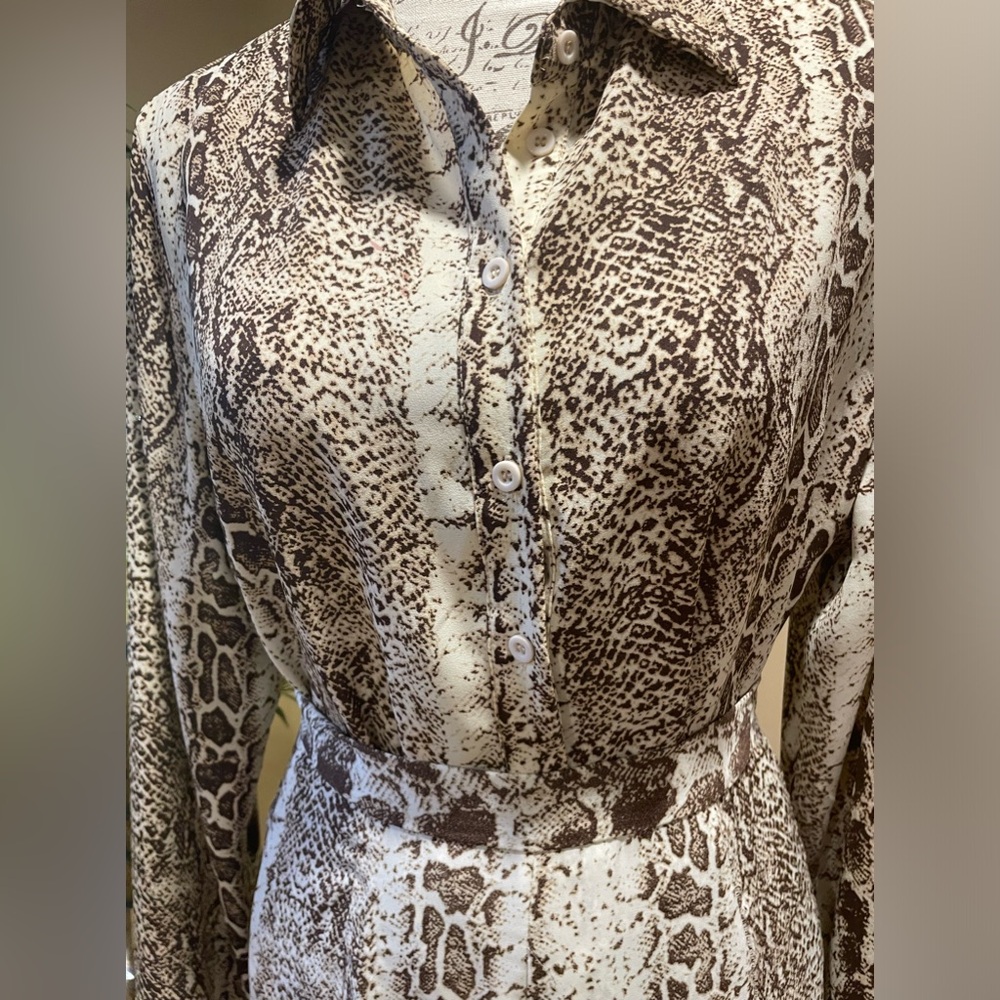 Animal Print 2 Piece set Brown and tan 6-8 - Picture 4 of 16